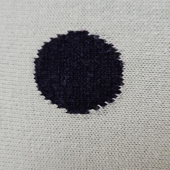 Talbots Medium Mint Green Polka Dot 3/4 Sleeve Lightweight Sweater Top - Picture 3 of 6